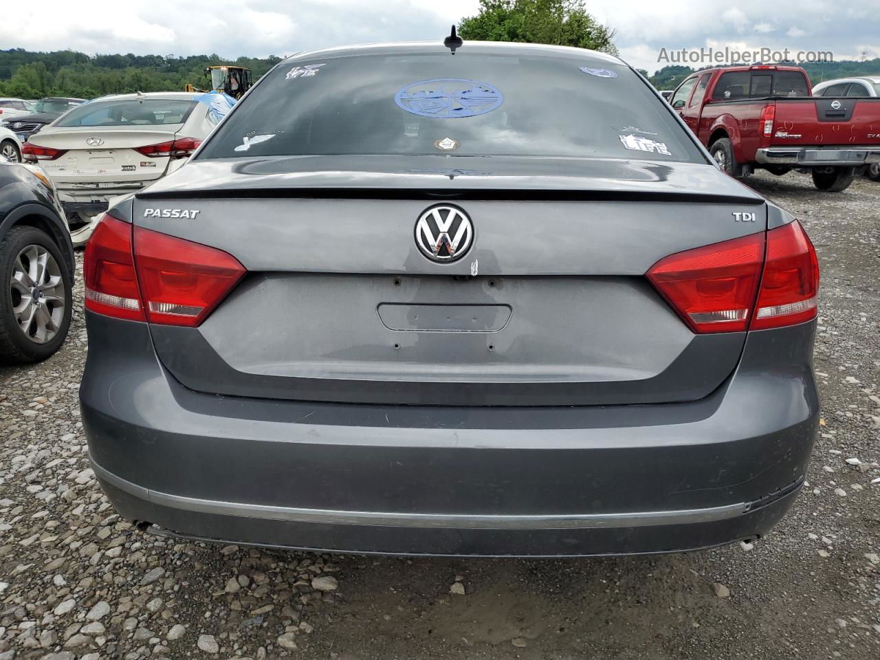 2013 Volkswagen Passat Sel Gray vin: 1VWCN7A3XDC134743