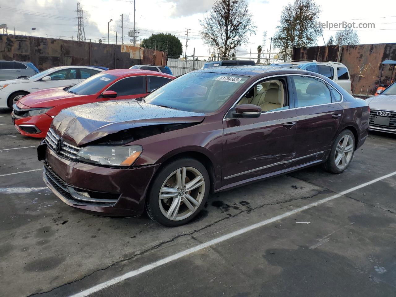 2014 Volkswagen Passat Sel Red vin: 1VWCN7A3XEC077803