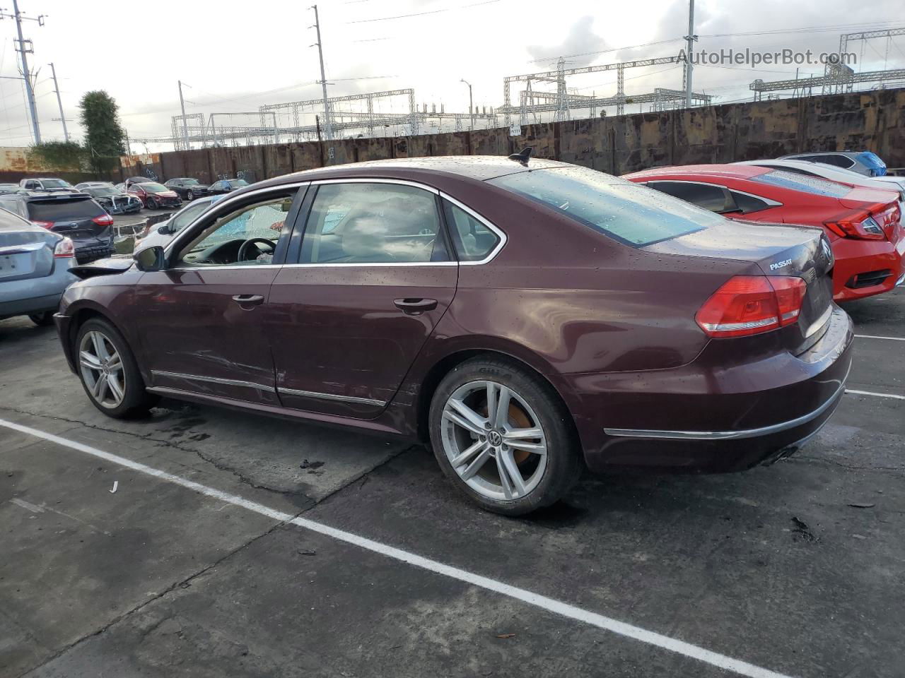 2014 Volkswagen Passat Sel Red vin: 1VWCN7A3XEC077803