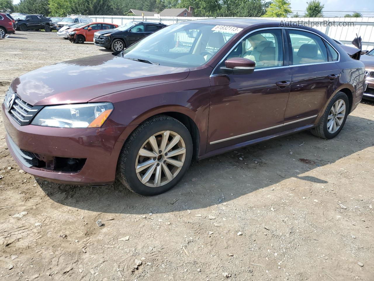 2013 Volkswagen Passat Sel Burgundy vin: 1VWCP7A3XDC054188