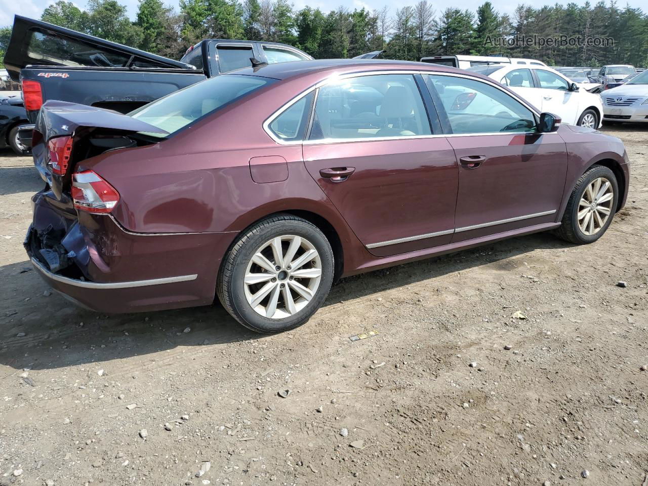 2013 Volkswagen Passat Sel Burgundy vin: 1VWCP7A3XDC054188