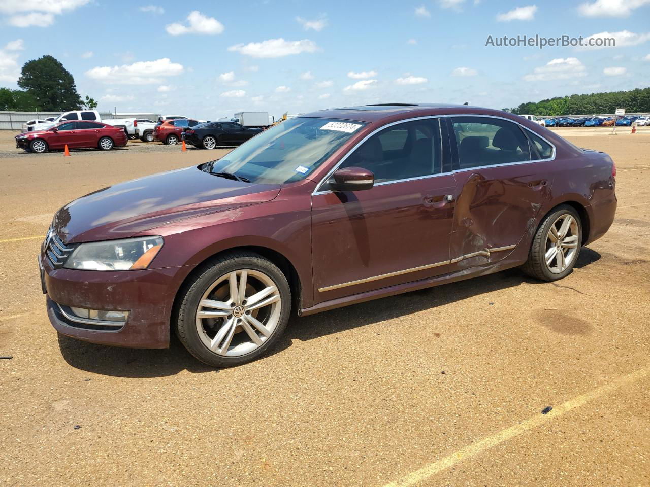 2014 Volkswagen Passat Sel Темно-бордовый vin: 1VWCS7A33EC054808