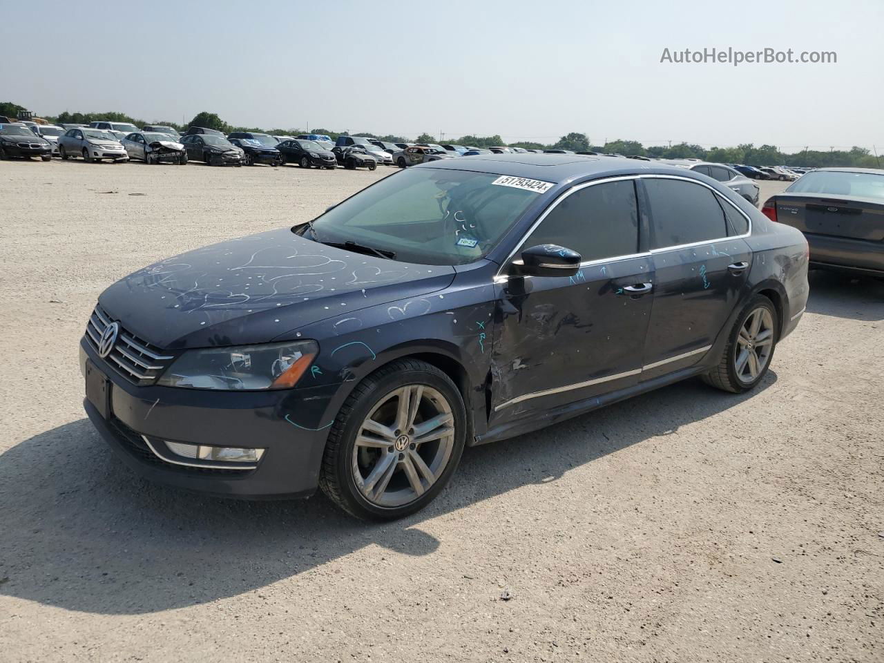 2015 Volkswagen Passat Sel Blue vin: 1VWCT7A35FC073214