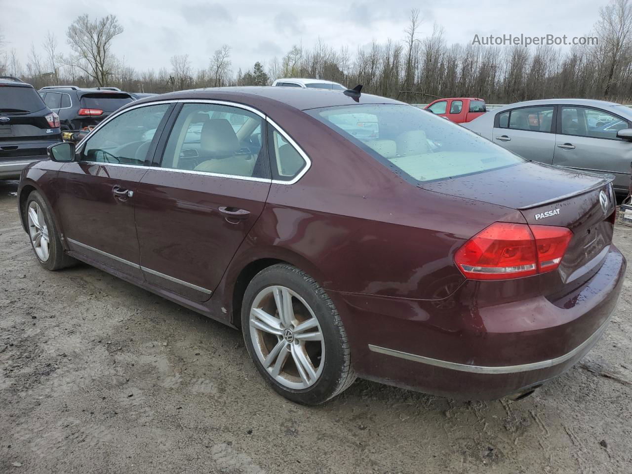 2014 Volkswagen Passat Sel Burgundy vin: 1VWCT7A36EC015000