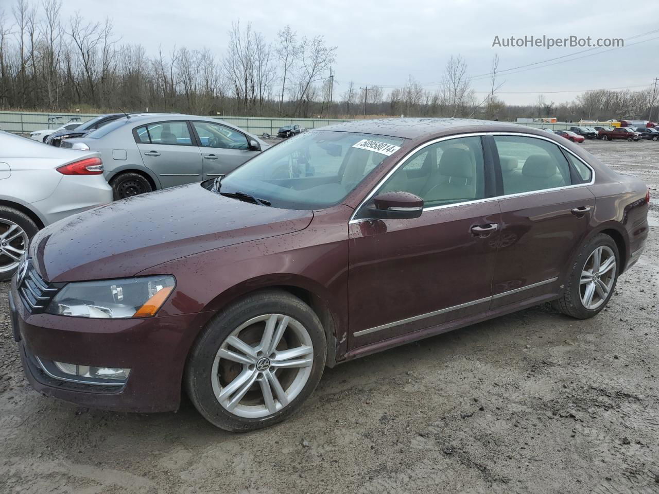 2014 Volkswagen Passat Sel Burgundy vin: 1VWCT7A36EC015000