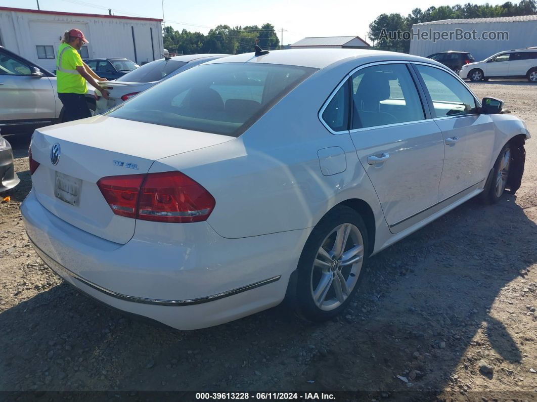 2015 Volkswagen Passat 2.0l Tdi Sel Premium White vin: 1VWCV7A30FC045587