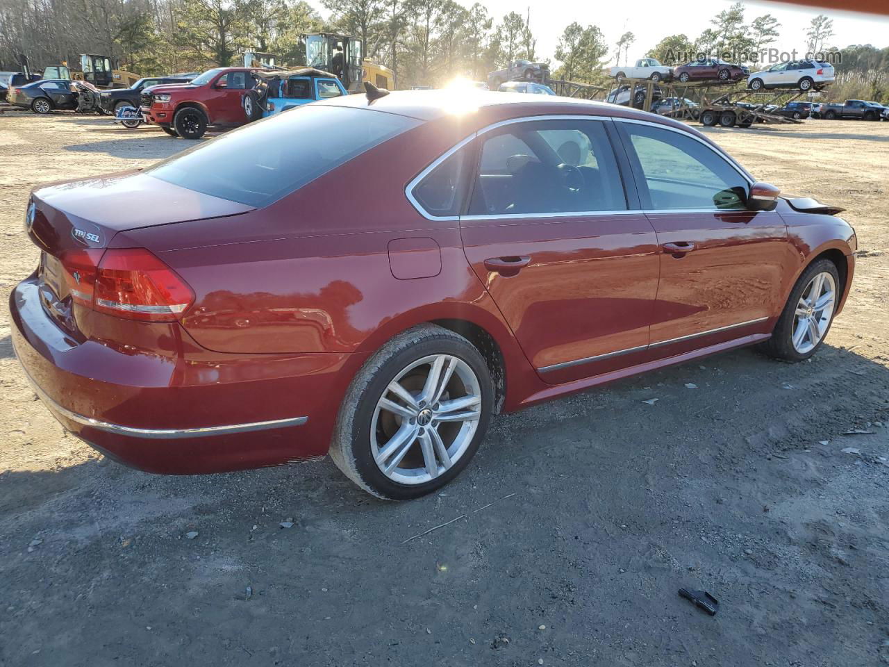 2015 Volkswagen Passat Sel Red vin: 1VWCV7A33FC015791