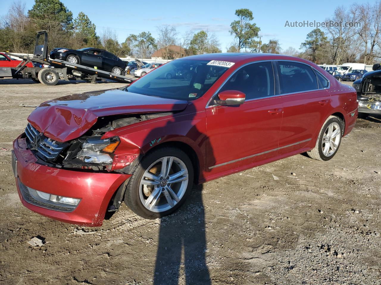 2015 Volkswagen Passat Sel Red vin: 1VWCV7A33FC015791