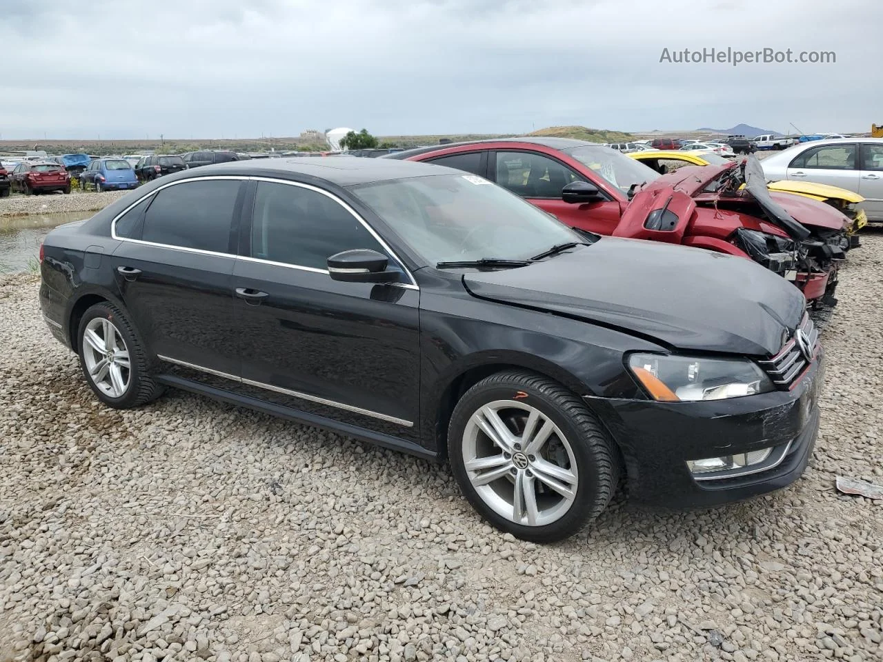 2015 Volkswagen Passat Sel Черный vin: 1VWCV7A32FC122282