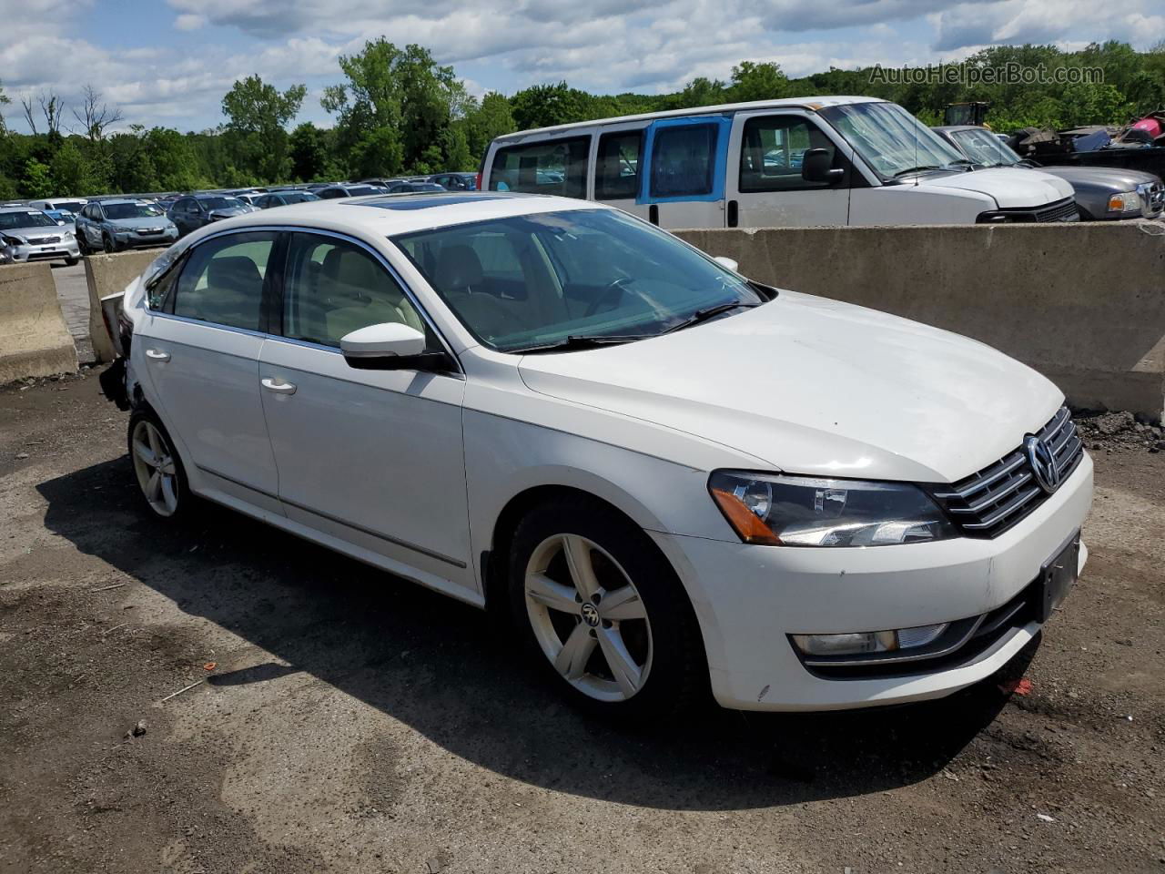 2015 Volkswagen Passat Sel White vin: 1VWCV7A33FC063663