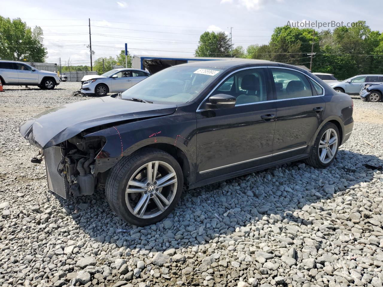 2015 Volkswagen Passat Sel Черный vin: 1VWCV7A34FC032826