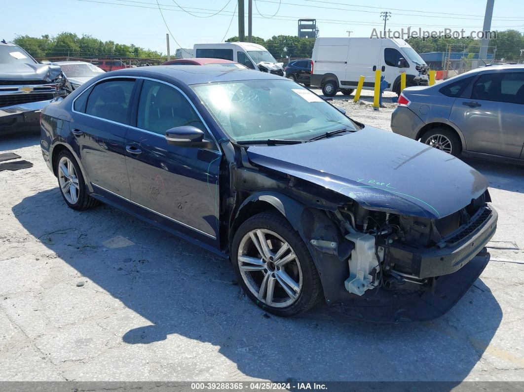 2015 Volkswagen Passat 2.0l Tdi Sel Premium Dark Blue vin: 1VWCV7A34FC090824