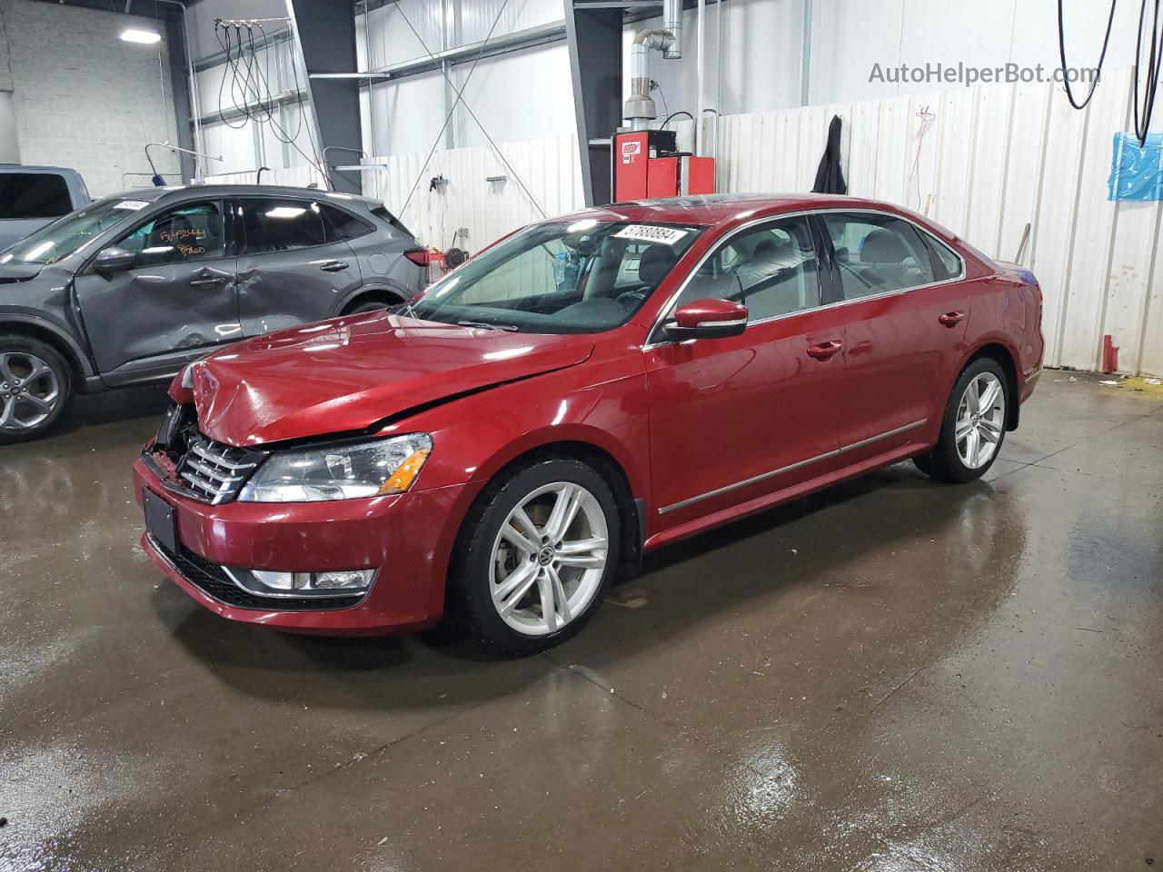 2015 Volkswagen Passat Sel Maroon vin: 1VWCV7A36FC061423