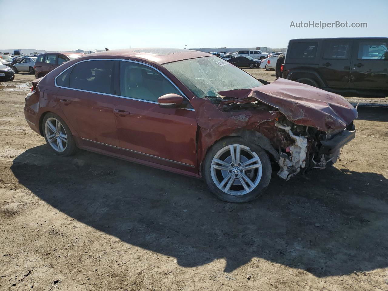 2015 Volkswagen Passat Sel Red vin: 1VWCV7A39FC117693