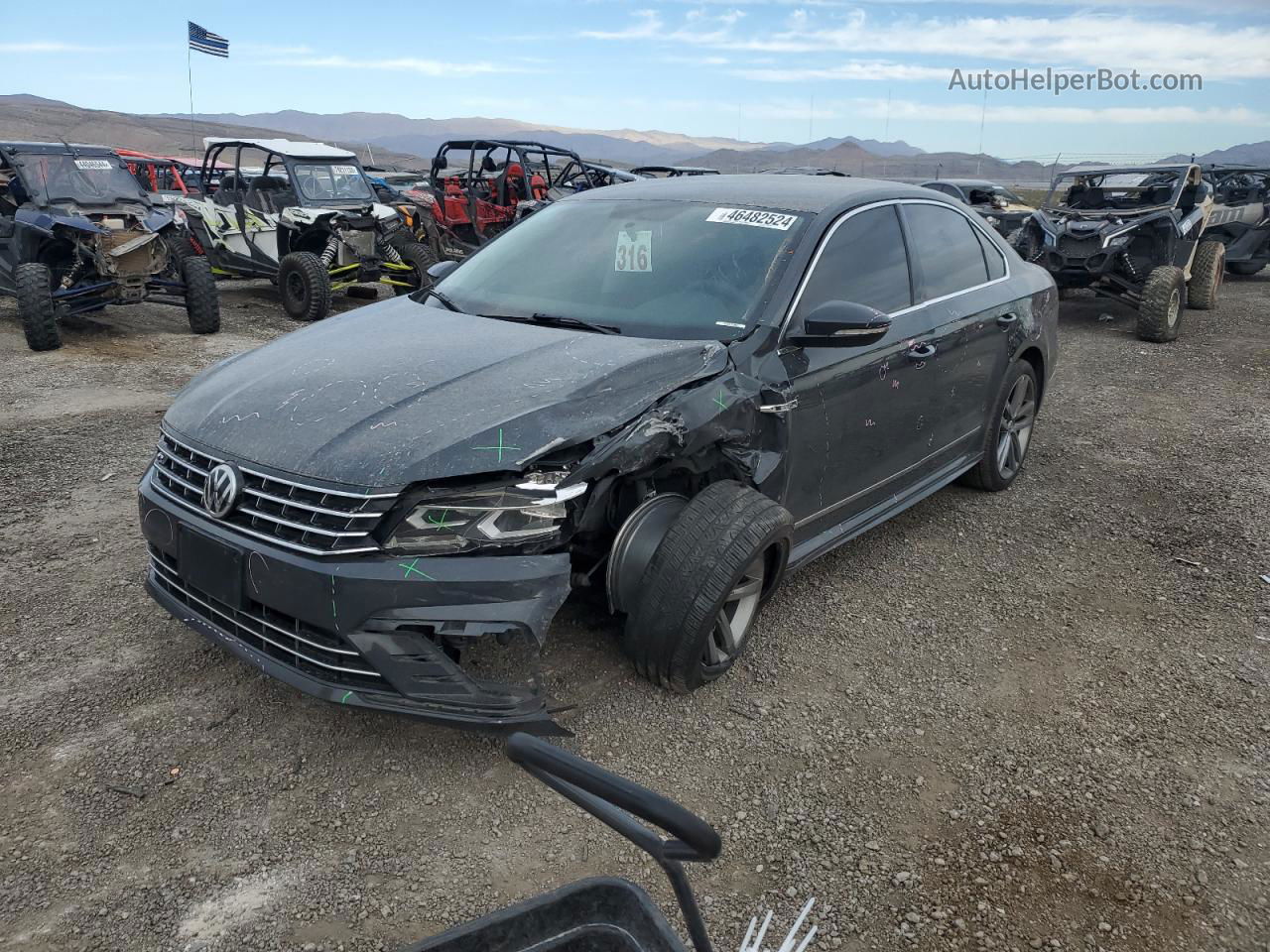 2017 Volkswagen Passat R-line Black vin: 1VWDT7A35HC038535