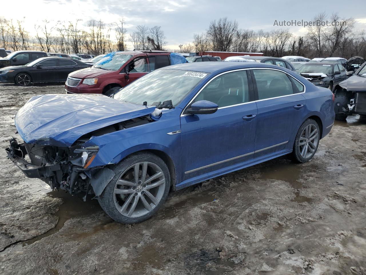 2017 Volkswagen Passat R-line Blue vin: 1VWDT7A39HC045553