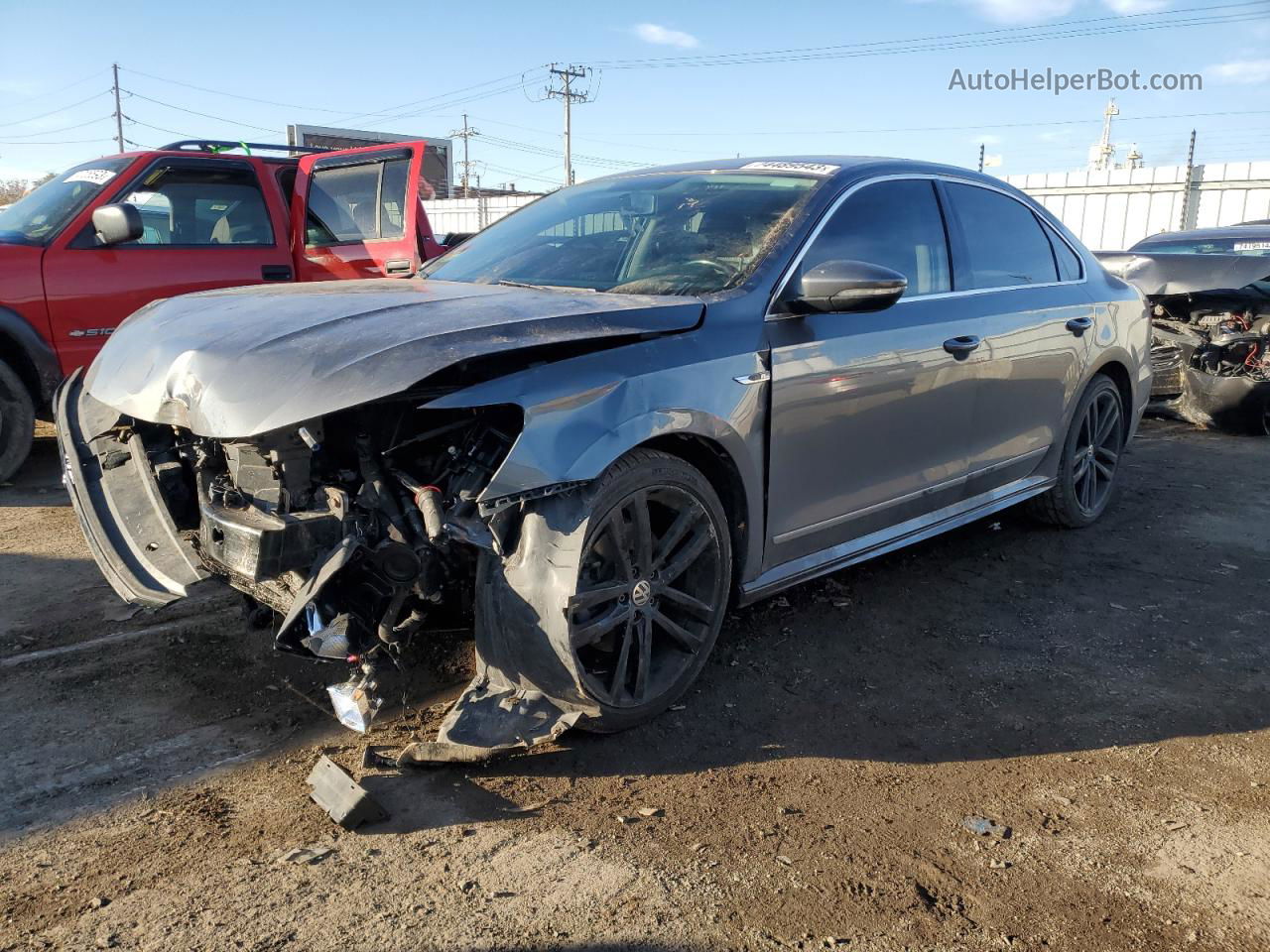 2017 Volkswagen Passat R-line Серый vin: 1VWDT7A39HC071747