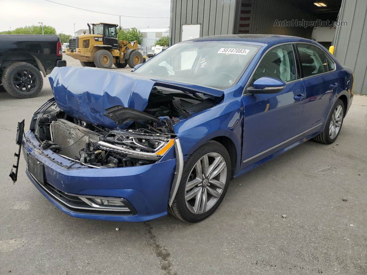 2017 Volkswagen Passat Se Синий vin: 1VWGT7A32HC035721