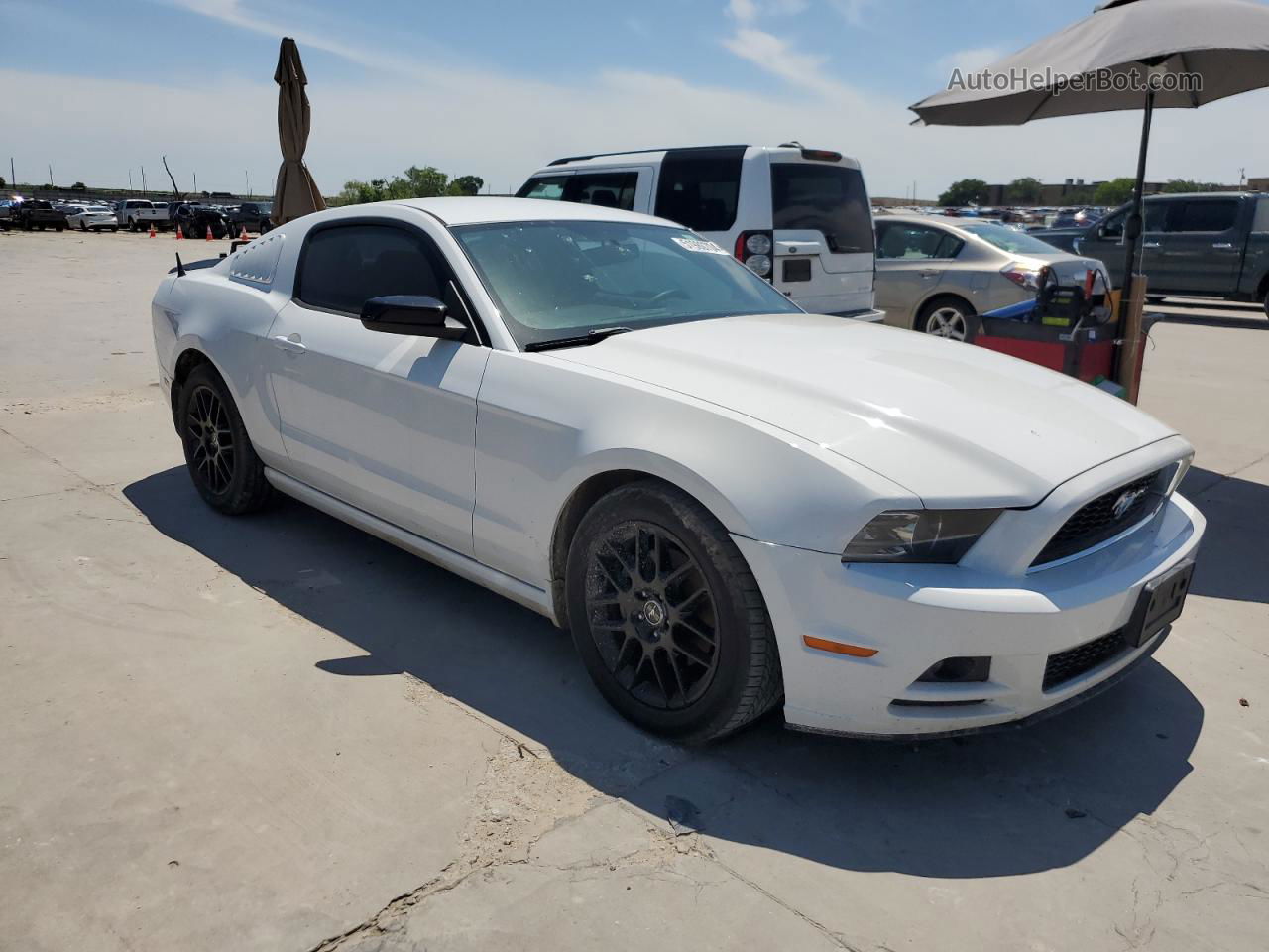 2014 Ford Mustang  White vin: 1ZVBP8AM0E5320253