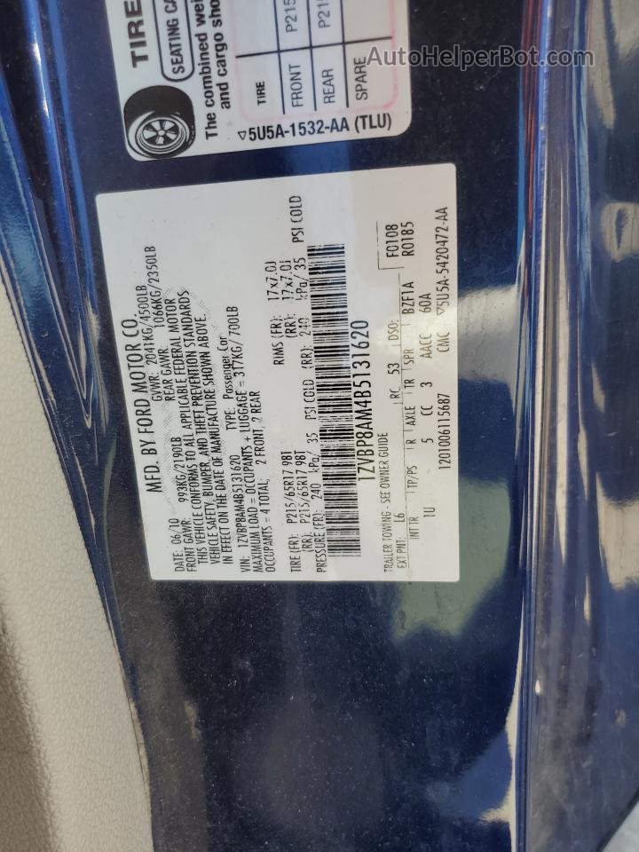 2011 Ford Mustang  Синий vin: 1ZVBP8AM4B5131620