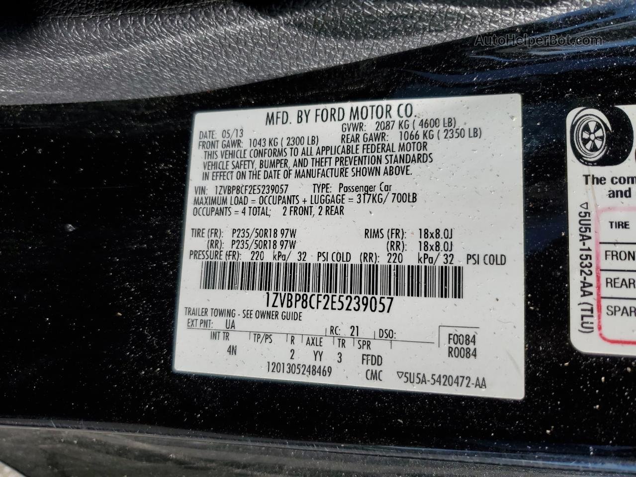 2014 Ford Mustang Gt Black vin: 1ZVBP8CF2E5239057