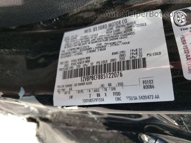 2011 Ford Mustang Gt Black vin: 1ZVBP8CF8B5122076