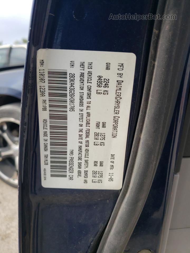 2006 Dodge Charger Se Blue vin: 2B3KA43G26H301705