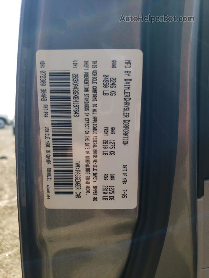 2006 Dodge Charger Se Gray vin: 2B3KA43GX6H197643
