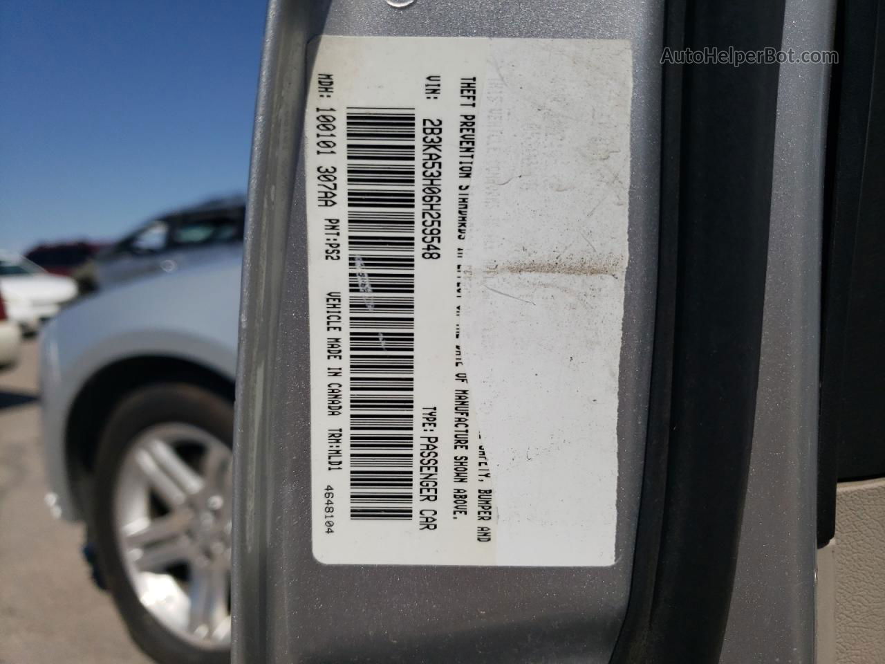 2006 Dodge Charger R/t Серебряный vin: 2B3KA53H06H259548