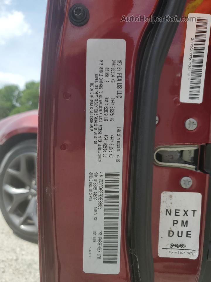 2019 Chrysler 300 S Maroon vin: 2C3CCABG7KH639838