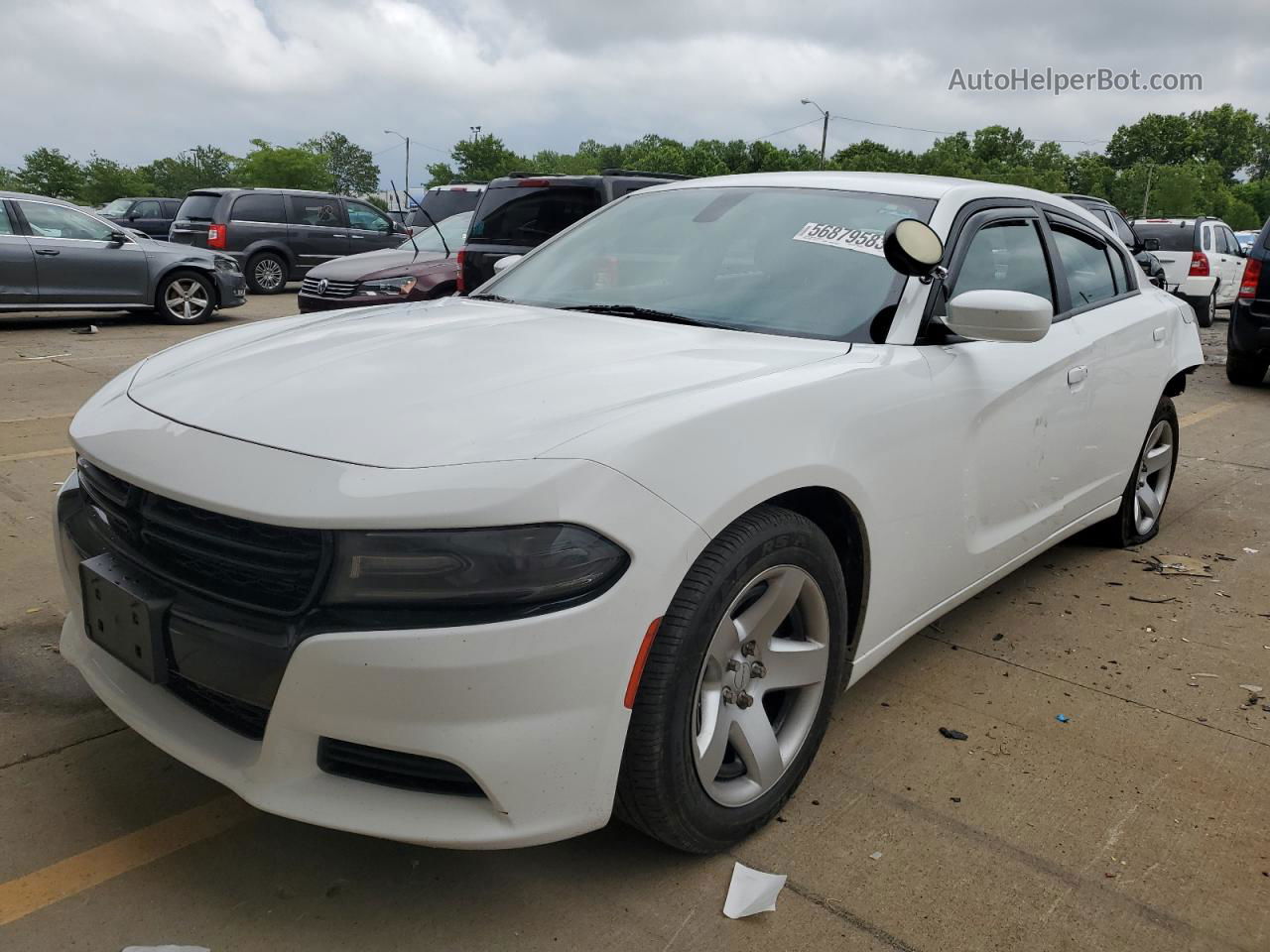 2016 Dodge Charger Police White vin: 2C3CDXAG6GH347395