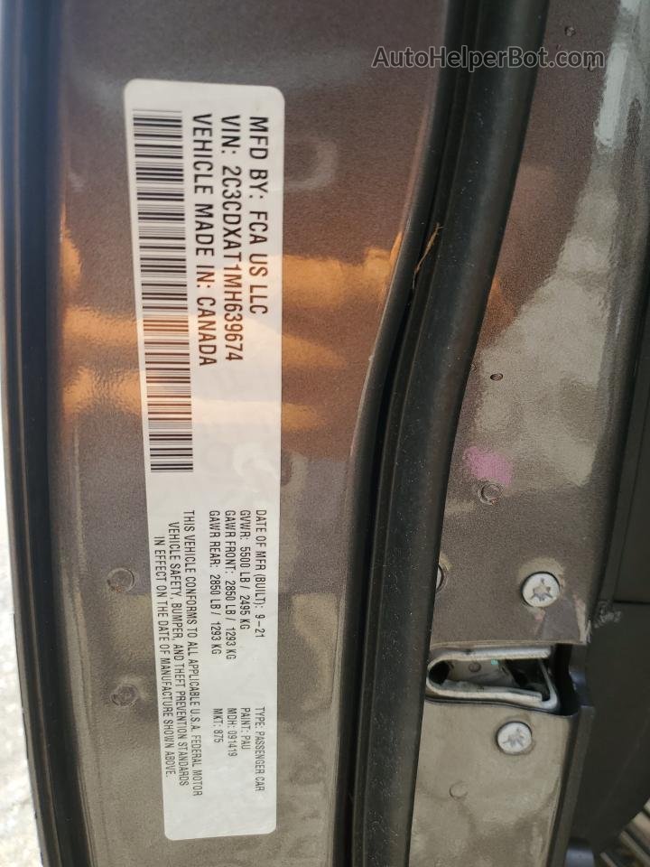 2021 Dodge Charger Police Угольный vin: 2C3CDXAT1MH639674