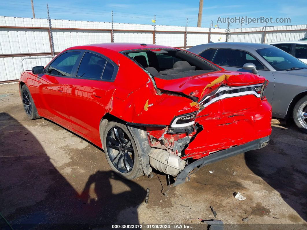 2018 Dodge Charger Sxt Rwd Red vin: 2C3CDXBG0JH145531