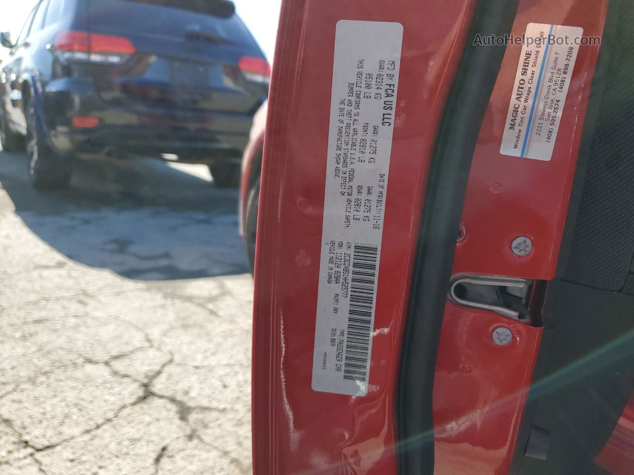 2017 Dodge Charger Se Red vin: 2C3CDXBG1HH525777