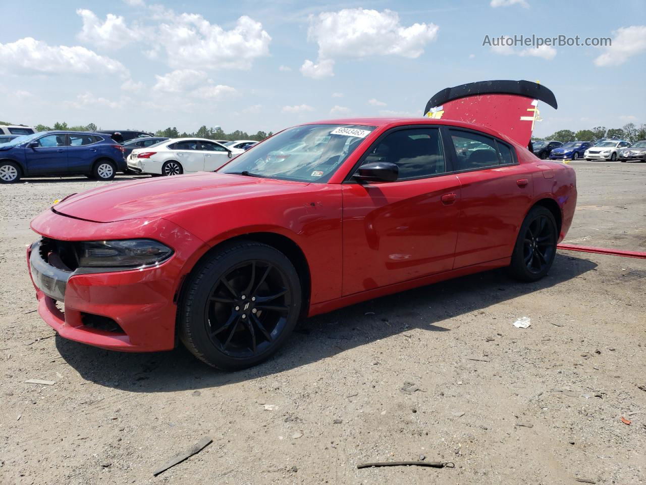 2018 Dodge Charger Sxt Red vin: 2C3CDXBG1JH119133