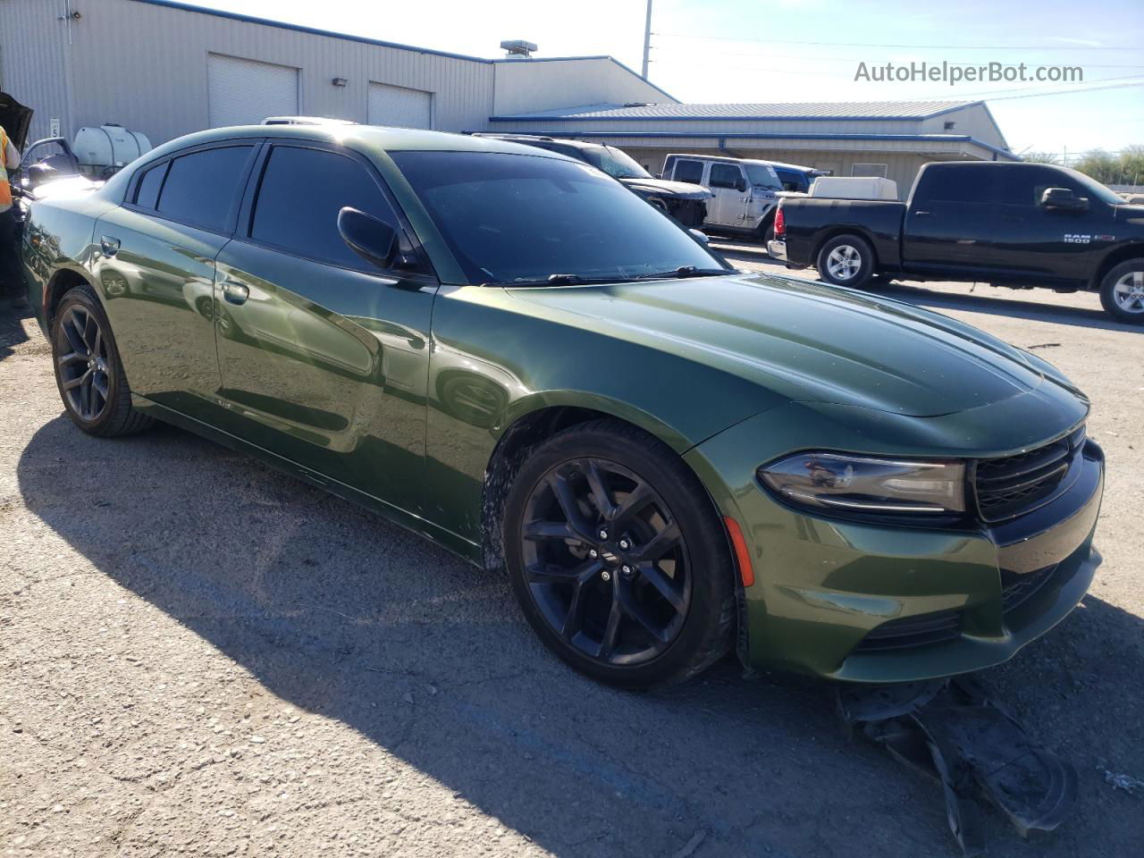 2021 Dodge Charger Sxt Зеленый vin: 2C3CDXBG1MH616297