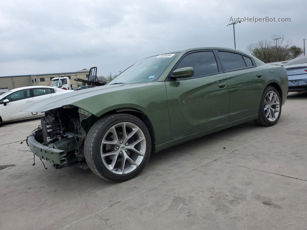 2021 Dodge Charger Sxt Зеленый vin: 2C3CDXBG2MH533994