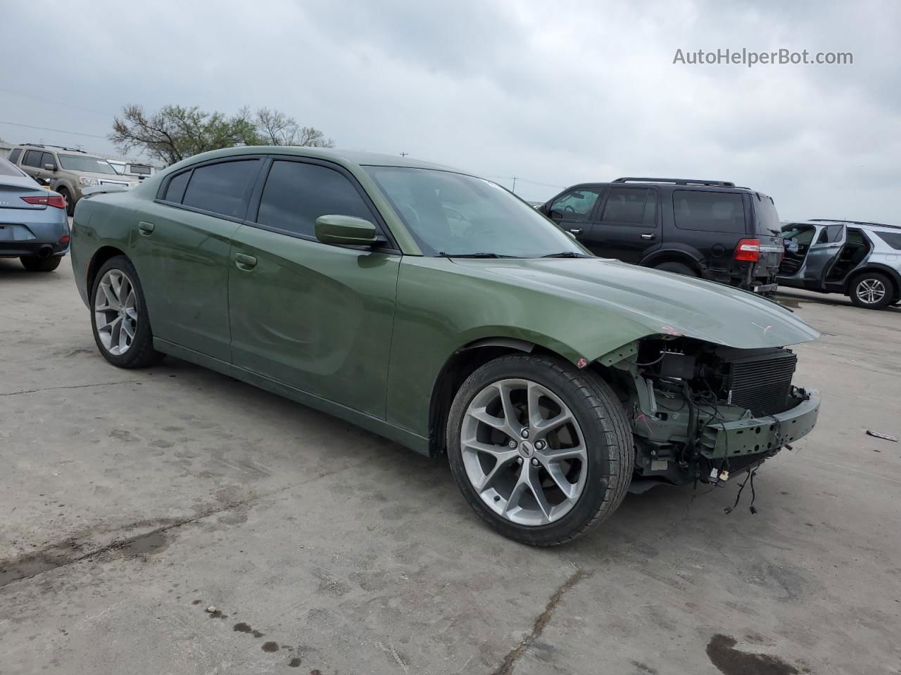 2021 Dodge Charger Sxt Зеленый vin: 2C3CDXBG2MH533994