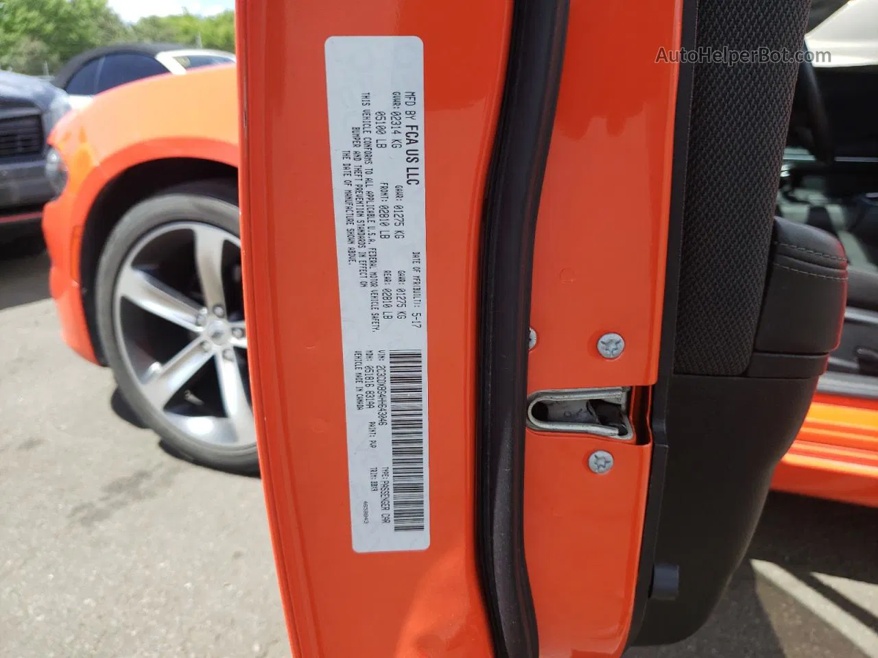 2017 Dodge Charger Se Orange vin: 2C3CDXBG4HH643046