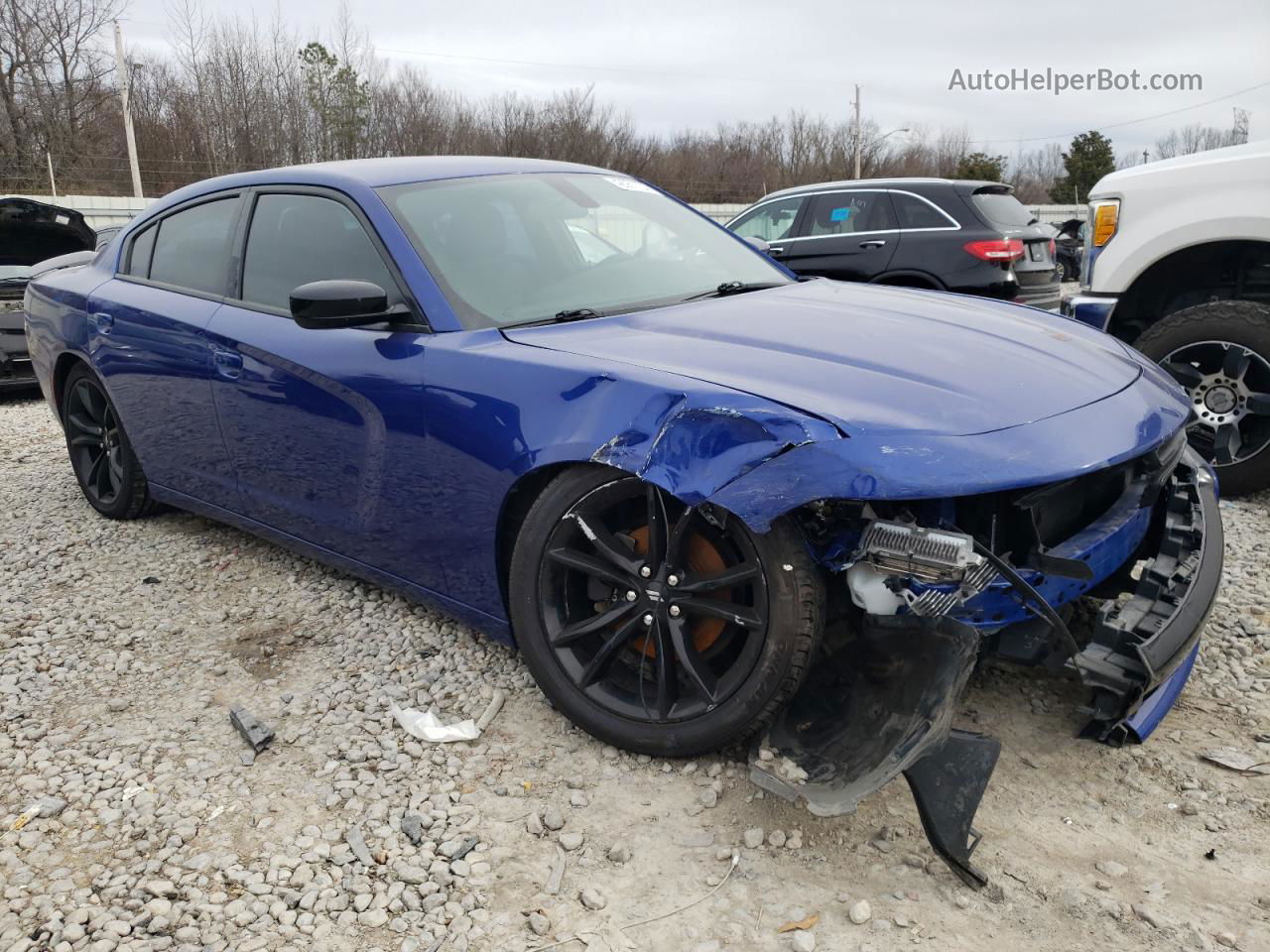 2018 Dodge Charger Sxt Blue vin: 2C3CDXBG4JH328866