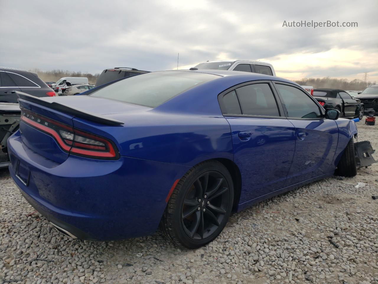 2018 Dodge Charger Sxt Blue vin: 2C3CDXBG4JH328866