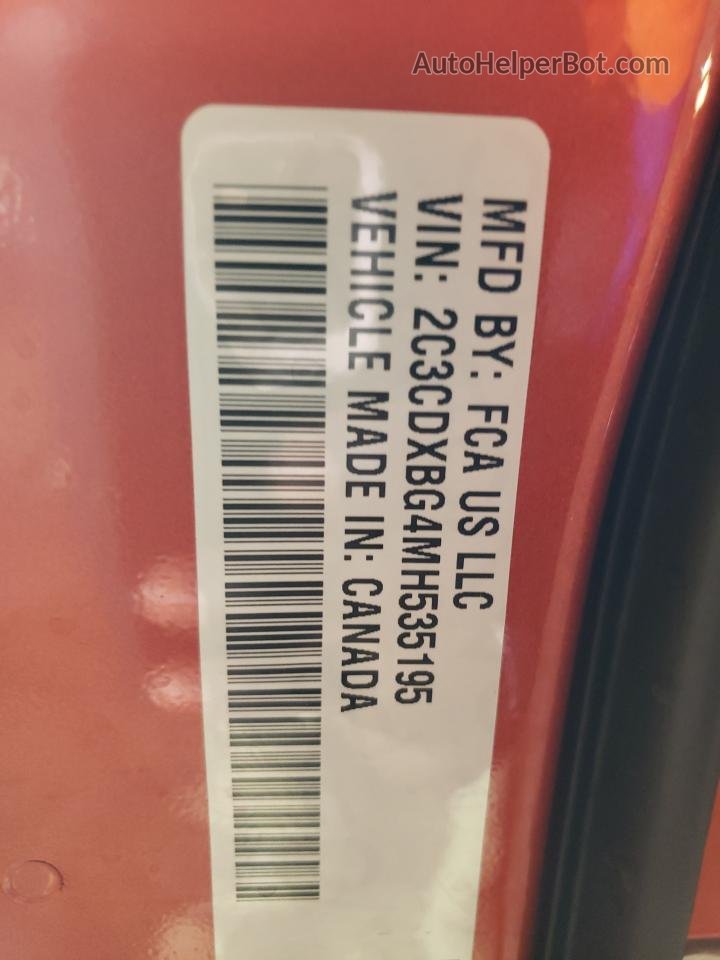 2021 Dodge Charger Sxt Orange vin: 2C3CDXBG4MH535195