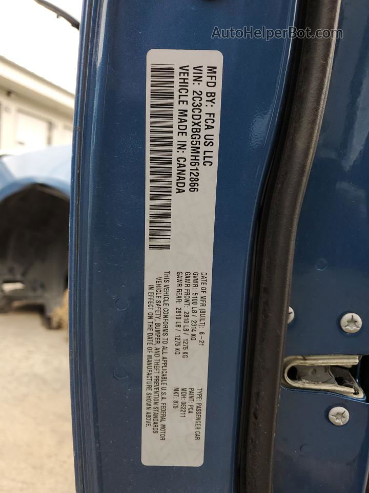 2021 Dodge Charger Sxt Blue vin: 2C3CDXBG5MH612866