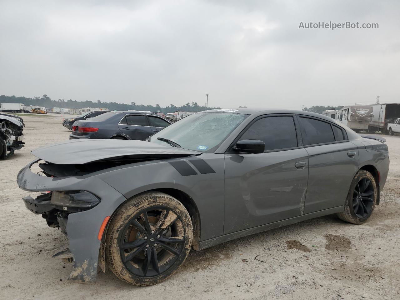 2018 Dodge Charger Sxt Gray vin: 2C3CDXBG6JH291089