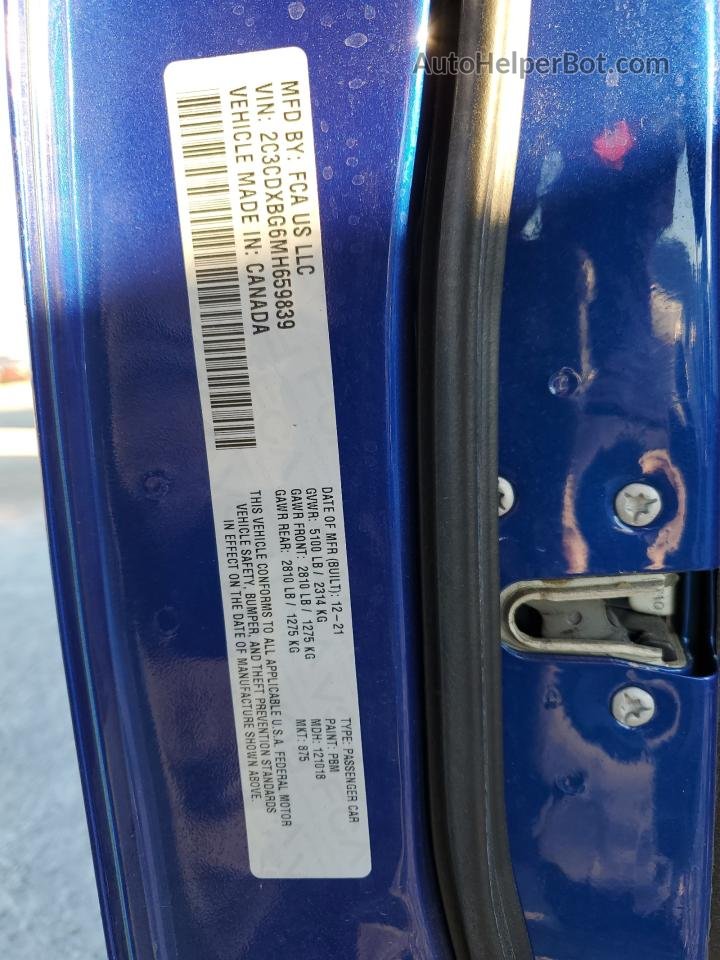 2021 Dodge Charger Sxt Blue vin: 2C3CDXBG6MH659839