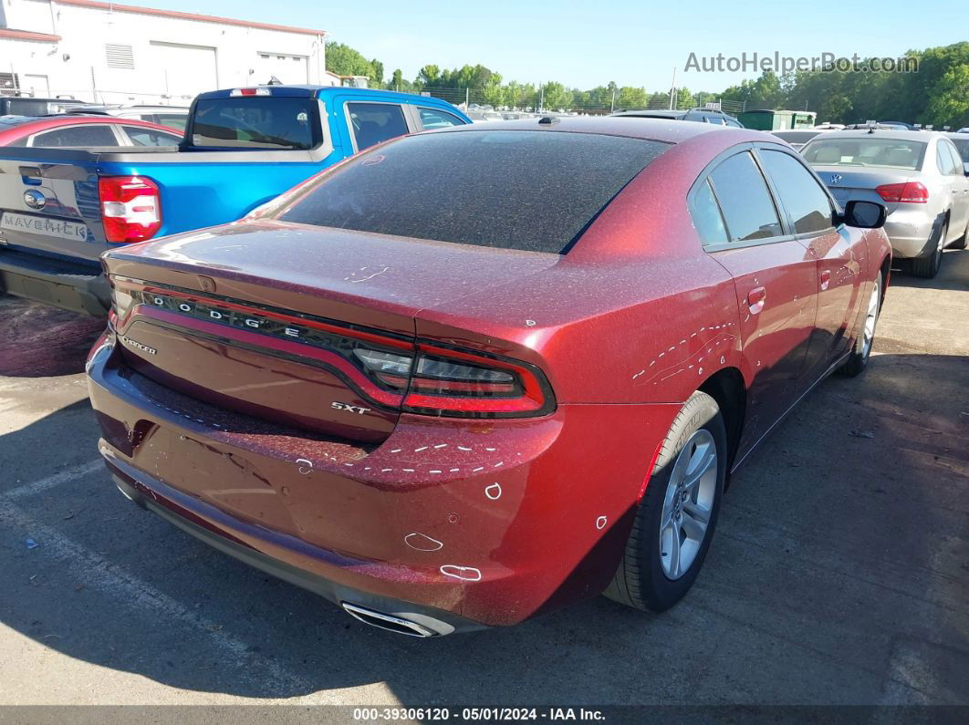 2018 Dodge Charger Sxt Rwd Burgundy vin: 2C3CDXBG8JH232108