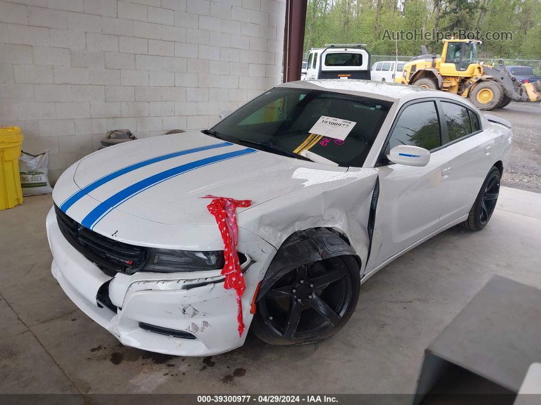 2018 Dodge Charger Sxt Rwd White vin: 2C3CDXBG9JH337224