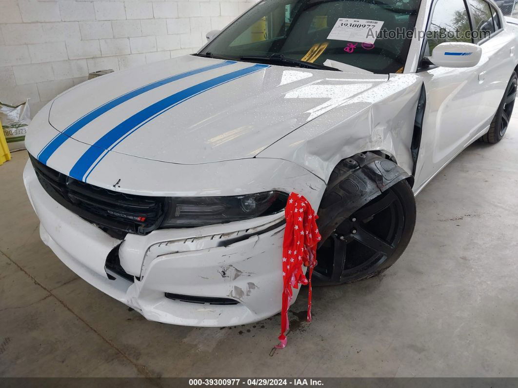 2018 Dodge Charger Sxt Rwd White vin: 2C3CDXBG9JH337224