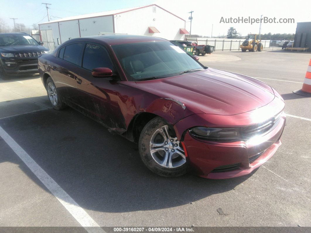 2021 Dodge Charger Sxt Rwd Burgundy vin: 2C3CDXBG9MH548492