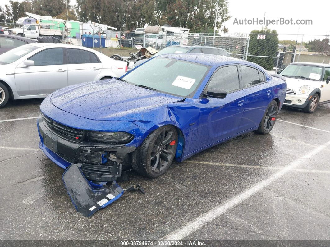 2018 Dodge Charger Sxt Rwd Blue vin: 2C3CDXBGXJH196888